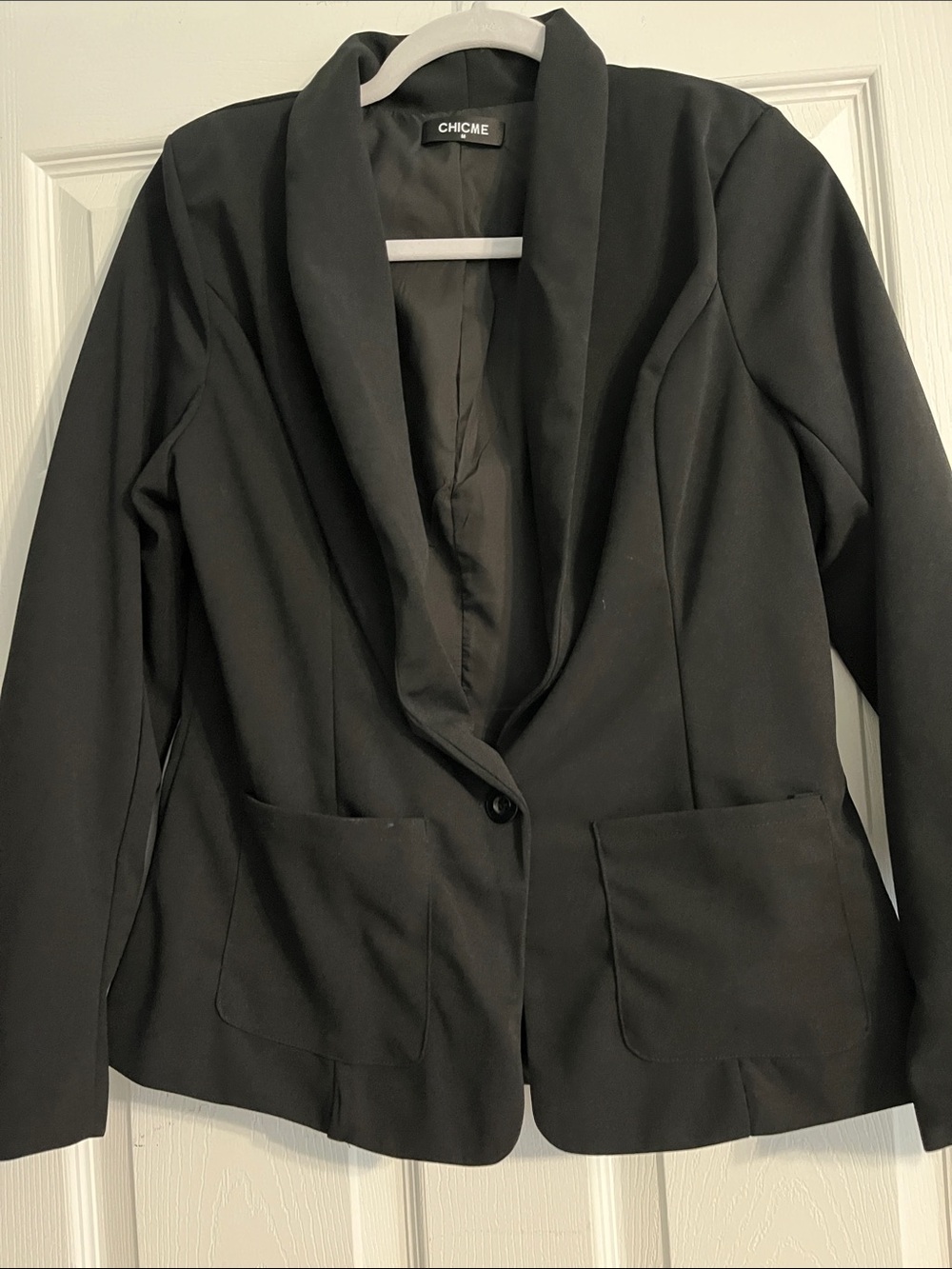 CHICME Black Shawl-Collar Single-Button Blazer